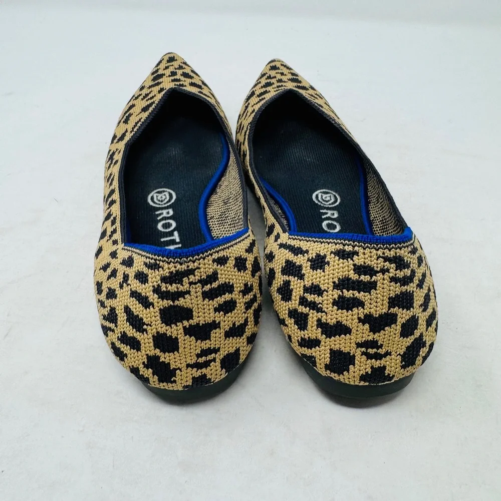 Rothys The Point Leopard‎ Print Flats Women's Shoes Size 7 Animal Print